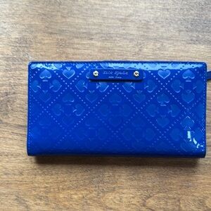 Kate Spade Royal Blue Heart Embossed wallet